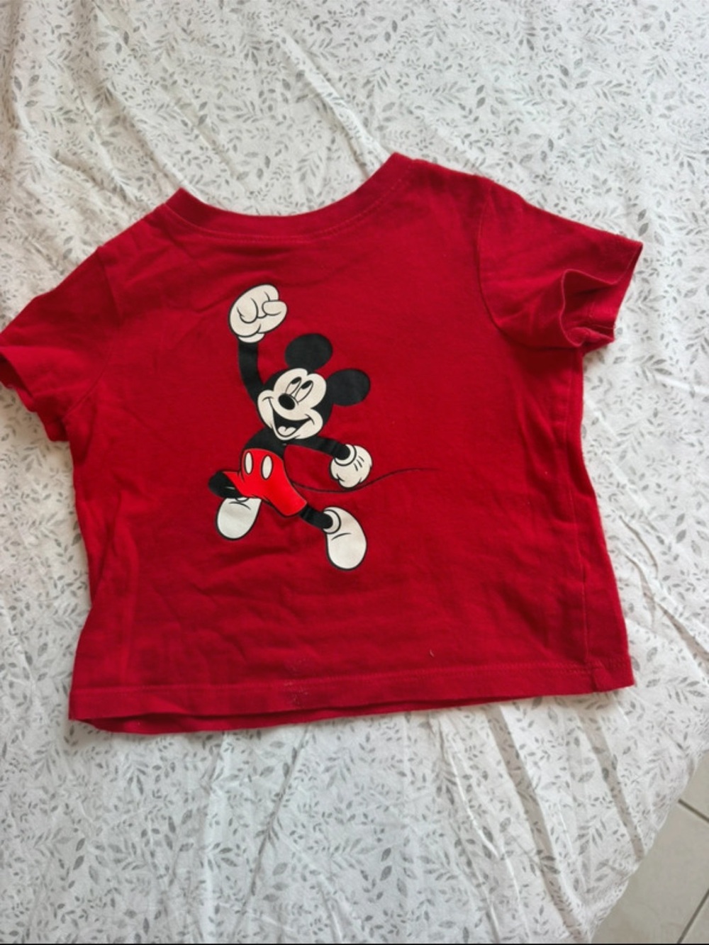 Disney Red Mickey Mouse Short Sleeve Tee